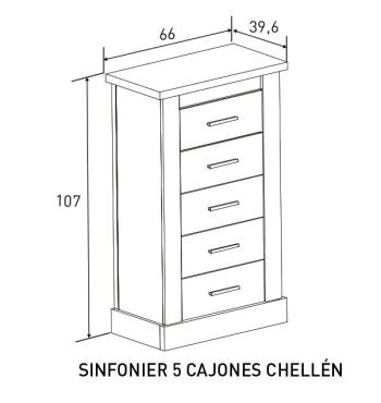 Sinfonier 5 cajones Chellén | Relax Muebles 2