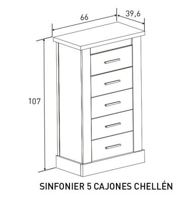 Sinfonier 5 cajones Chellén | Relax Muebles