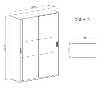 Estante opcional para armario corredera 150 cm Donald 2