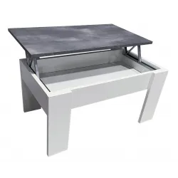 MESA CENTRO ELEVABLE GALA ARTICO, BLANCO-CEMENTO, BLANCO-CAM