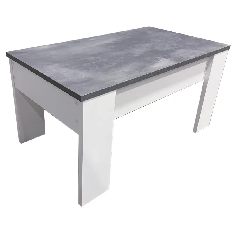 MESA CENTRO ELEVABLE GALA ARTICO, BLANCO-CEMENTO, BLANCO-CAM