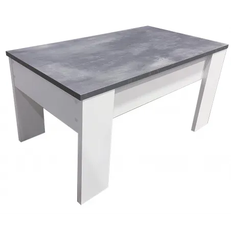 MESA CENTRO ELEVABLE GALA ARTICO, BLANCO-CEMENTO, BLANCO-CAM