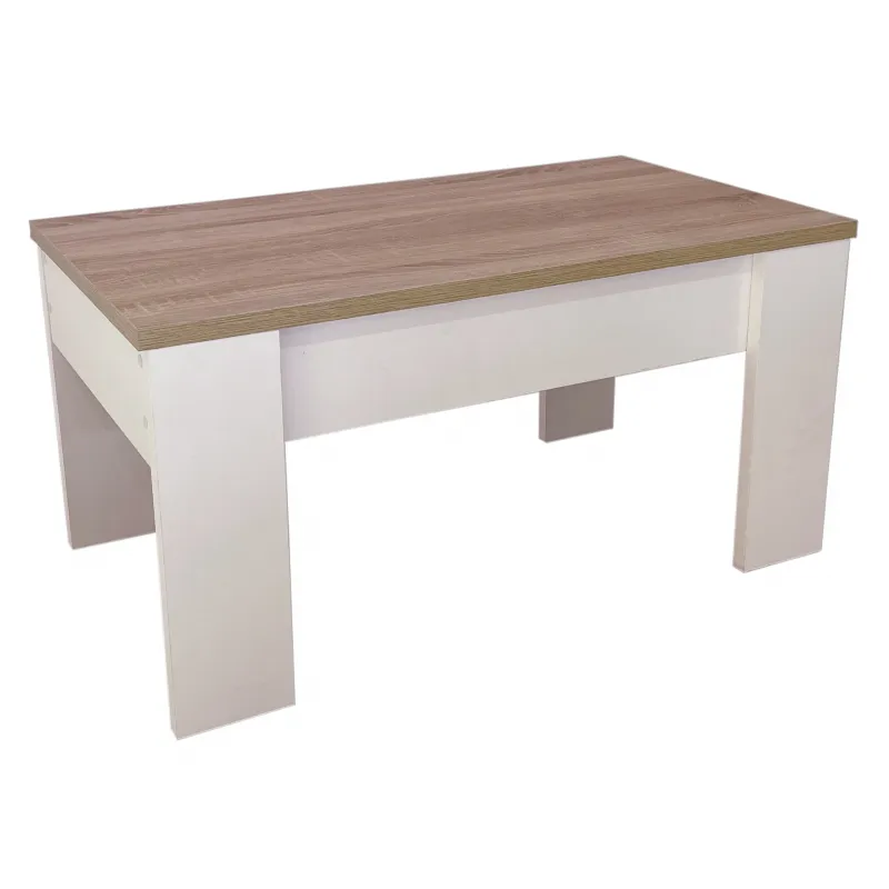 MESA CENTRO ELEVABLE GALA ARTICO, BLANCO-CEMENTO, BLANCO-CAM