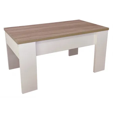 MESA CENTRO ELEVABLE GALA ARTICO, BLANCO-CEMENTO, BLANCO-CAM