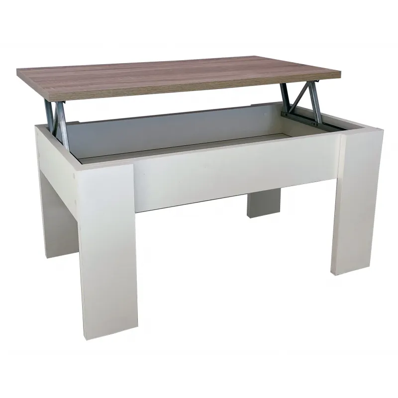 MESA CENTRO ELEVABLE GALA ARTICO, BLANCO-CEMENTO, BLANCO-CAM