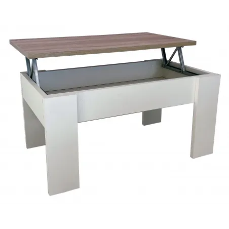 MESA CENTRO ELEVABLE GALA ARTICO, BLANCO-CEMENTO, BLANCO-CAM