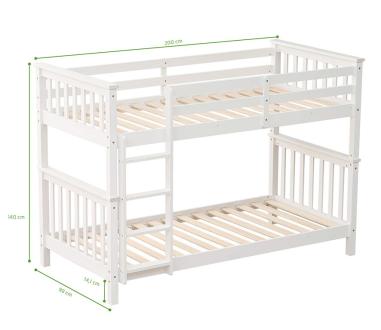 Litera madera camila blanca | Relax Muebles