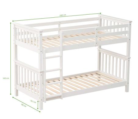 Litera madera camila blanca | Relax Muebles