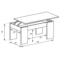 MESA CENTRO ELEVABLE GALA ARTICO, BLANCO-CEMENTO, BLANCO-CAM 2
