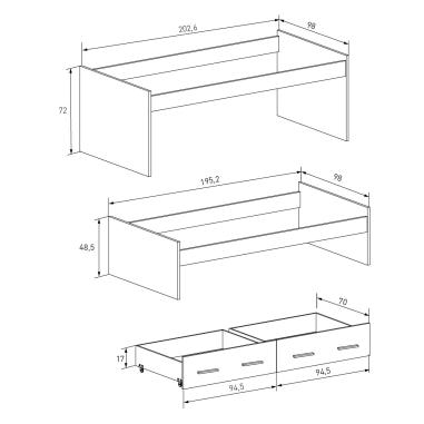 Cama compacta con nido ruedas Elba | Relax Muebles