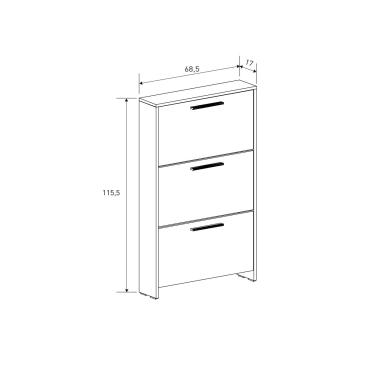 Zapatero 3 puertas patas Elba | Relax Muebles