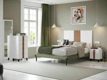 Mesita 2 cajones Ibiza nieve | Relax Muebles