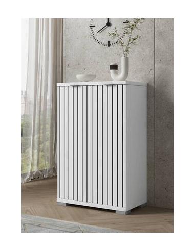 Zapatero R020 blanco rayado | Relax Muebles