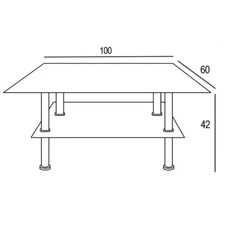 MESA CENTRO FIJA TAPA CRISTAL ELBA NEGRO