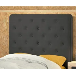 CABECERO JUVENIL EMPIRE TAP. TELA O POLIPIEL GRIS Y CHOCO