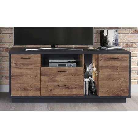BAJO T.V. LUCES LED EUROPA GRF-RB                  GRAFITO-R