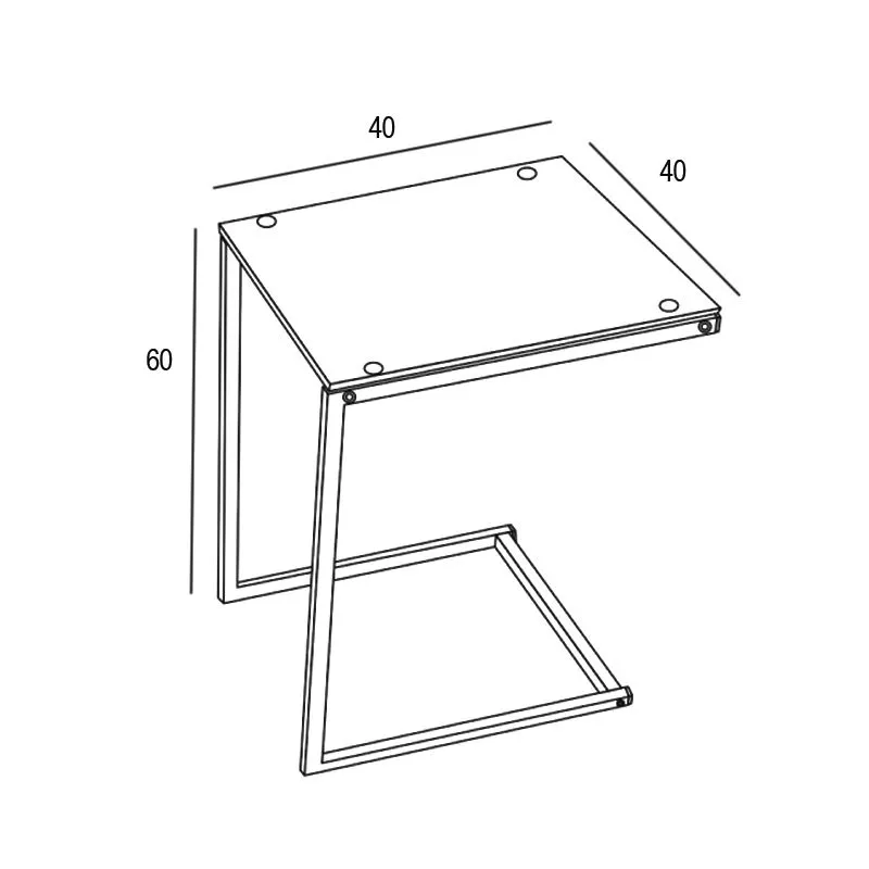 MESA AUXILIAR T/CRISTAL TAMESIS BLANCO             BLANCO