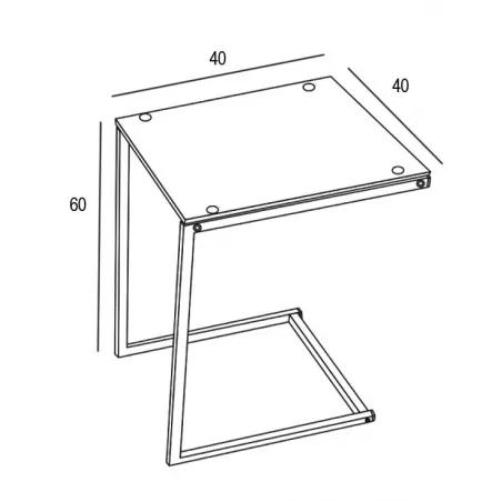 MESA AUXILIAR T/CRISTAL TAMESIS BLANCO             BLANCO