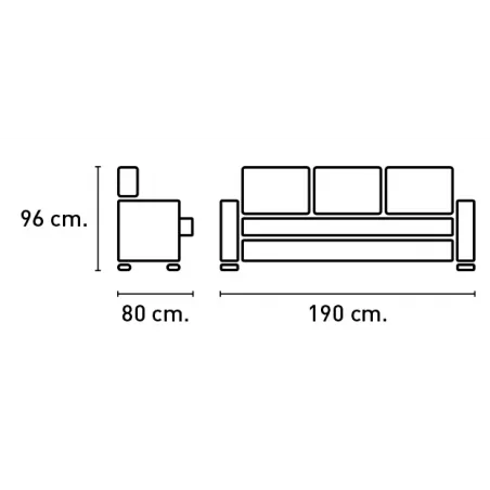 SOFA 3PL RECLINABLE Y EXTENSIBLE TAP. CAIRO, NEVADA Y EDI UV