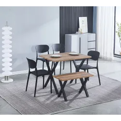 TABURETE MDF P/METAL VIDEL NEGRO                   NEGRO 2