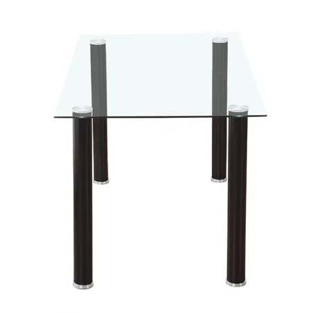 MESA COMEDOR FIJA CRISTAL TRANSPARENTE YURI NEGRO