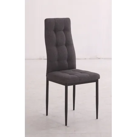 JUEGO DE 6 SILLAS TAP. TELA PATA NEGRA ZUNI GRIS