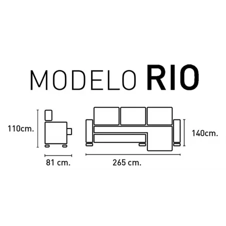 SHAISELONGUE IZDA. TAP. EDI, MAGNOL O CAIRO MOD. RIO