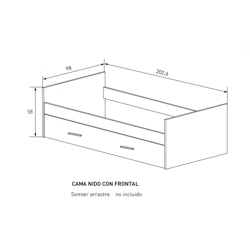CAMA NIDO MOD.AURA BEIGE O MAUVELLA O BLANCO
