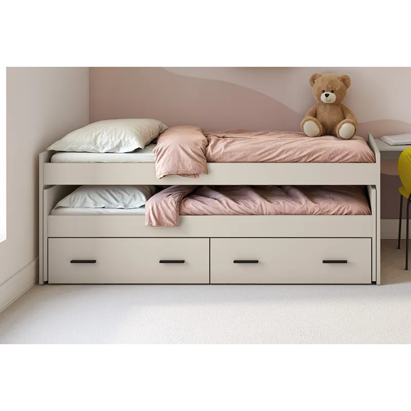 CAMA COMPACTA CAJONES MOD. AURA BEIGE O MAUVELLA O BLANCO