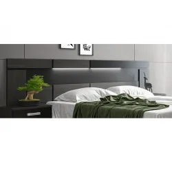 CABECERO CON LEDS 260 CM. RAMBLA 2 CEN-NE          CENIZA-NE