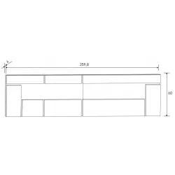 CABECERO CON LEDS 260 CM. RAMBLA 2 CEN-NE          CENIZA-NE 2