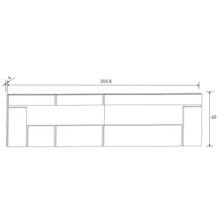 CABECERO CON LEDS 260 CM. RAMBLA 2 CEN-NE          CENIZA-NE