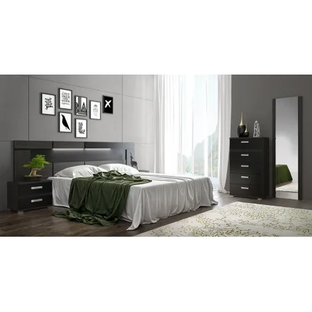 CABECERO CON LEDS 260 CM. RAMBLA 2 CEN-NE          CENIZA-NE