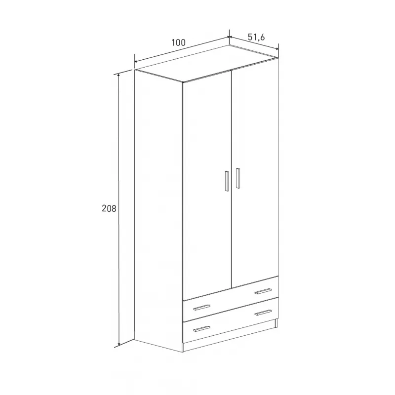 ARMARIO 2P. 2C MOD. RAPID MAUVEL                   ROBLE MAU