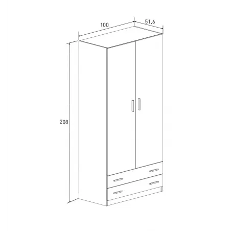 ARMARIO 2P. 2C MOD. RAPID MAUVEL                   ROBLE MAU