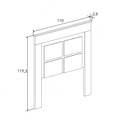 CABECERO CON PATAS 110 CM. MOD. RAPID MAU-RY       ROBLE MAU 2