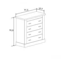 COMODA 4 CAJONES MOD.RAPID MAU-RY                  ROBLE MAU 2