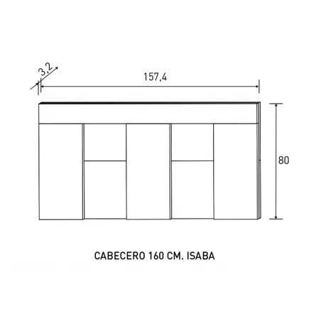 CABECERO 160 CM. ISABA RONCAL ACABADO ANDERSEN PINO-ROBLE O