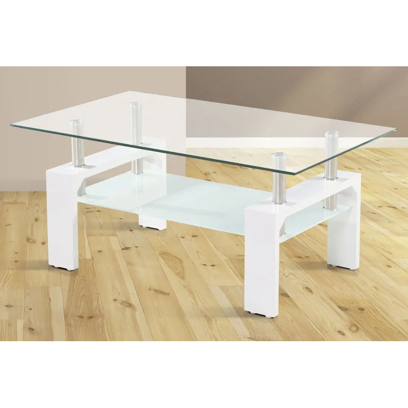 MESA CENTRO TAPA CRISTAL SAMA BLANCO               BLANCO