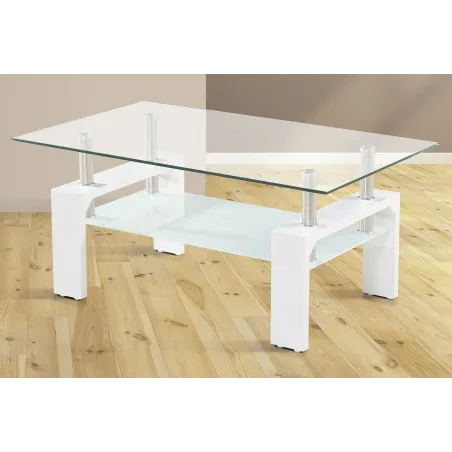 MESA CENTRO TAPA CRISTAL SAMA BLANCO               BLANCO