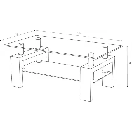 MESA CENTRO TAPA CRISTAL SAMA BLANCO               BLANCO