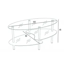 MESA CENTRO FIJA T/CRISTAL SENNA ACERO             ACERO 2