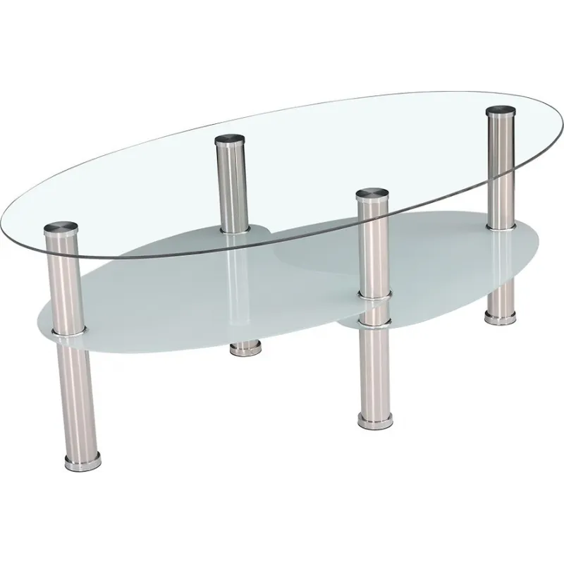 MESA CENTRO FIJA T/CRISTAL SENNA ACERO             ACERO
