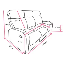 SOFA 3P RELAX MOD.TAP.103-03 SIBERIA NU BEIG       BEIG 2