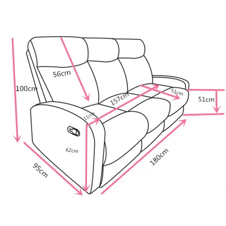 SOFA 3P RELAX MOD.TAP.103-03 SIBERIA NU BEIG       BEIG