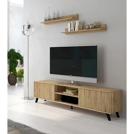 BAJO T.V. 2 PTAS. MOD. SOLANA MAU-RY               ROBLE MAU