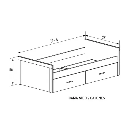 CAMA NIDO 2 CAJONES LARA JUVEN PUC-TX              PUCCINI-T