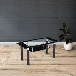 MESA CENTRO FIJA T/CRISTAL LOIRA NEGRO             NEGRO