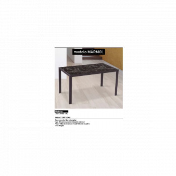 MESA COMEDOR FIJA TAPA CRISTAL MARMOL NEGRO en RelaxMuebles.com 2