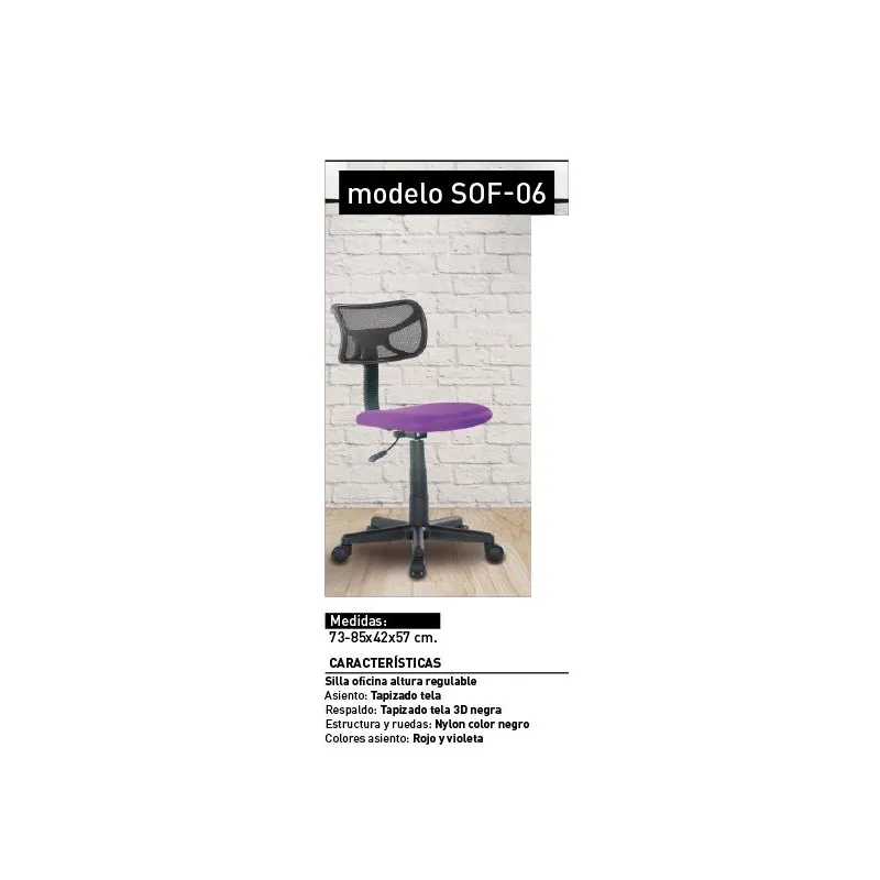SILLA OFICINA SOF-06 SILLA OFI.VIO-NE              VIOLETA-N